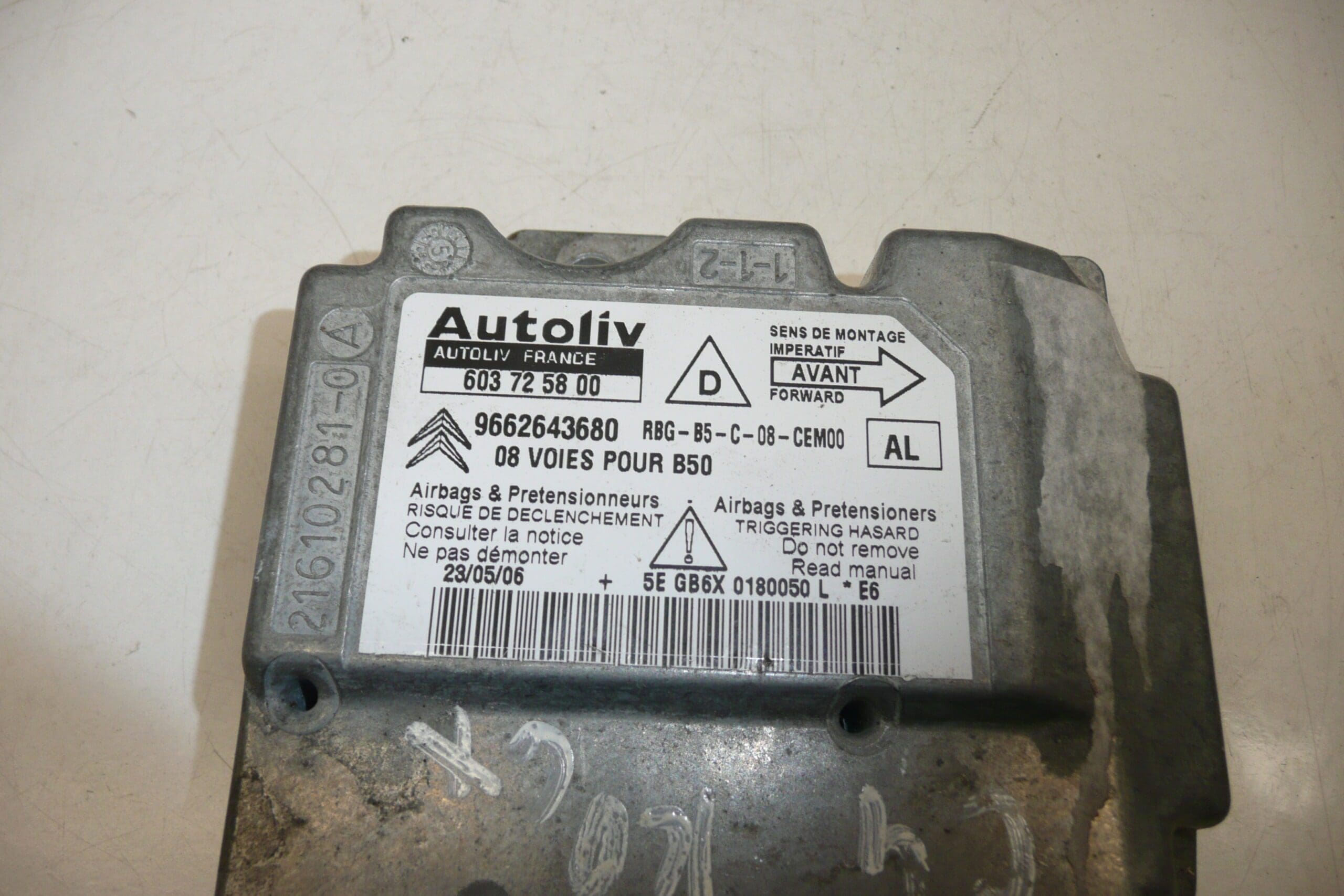 Module d'airbag Citroën C4 9662643680 – Image 2