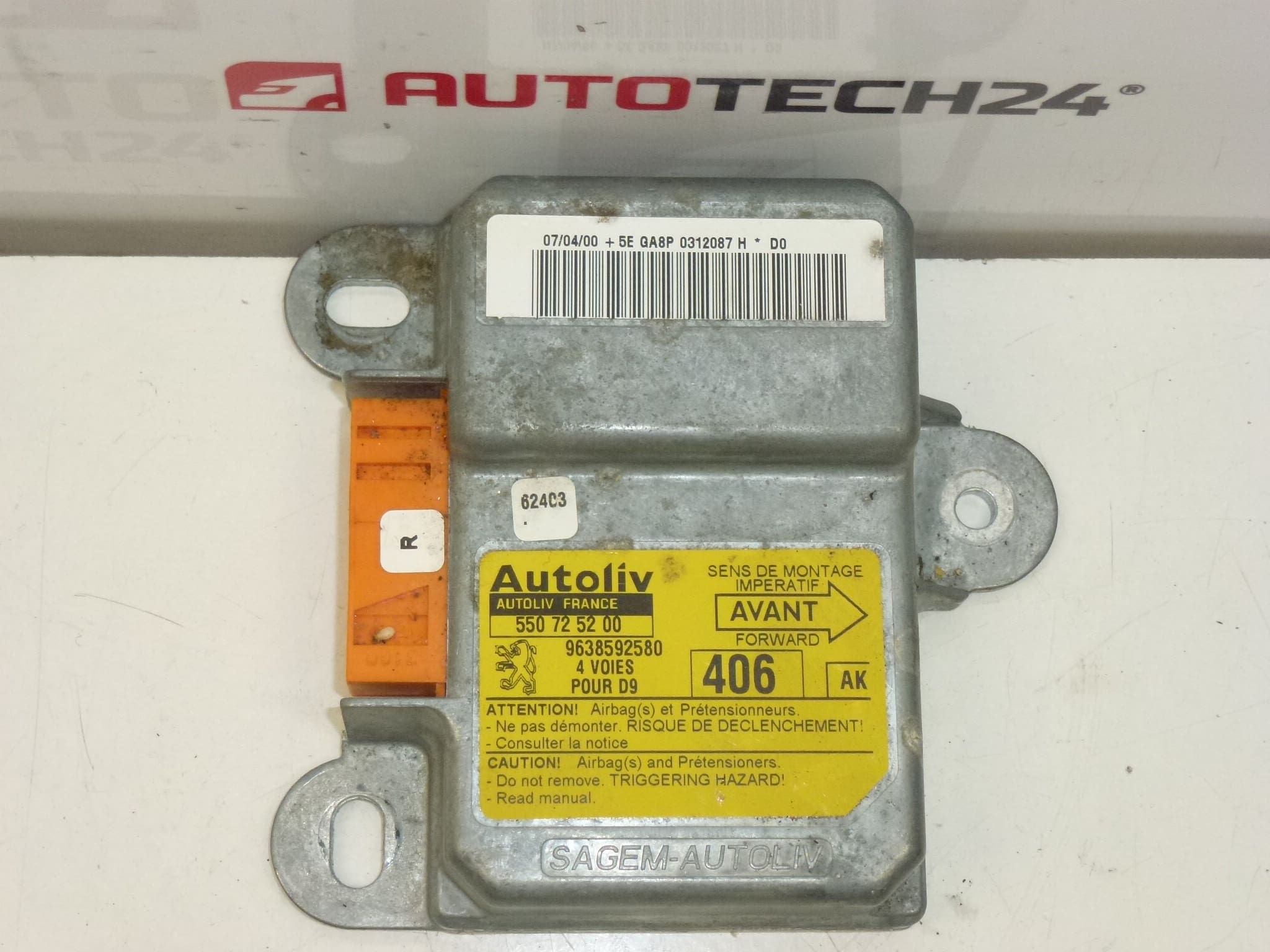 Unité d'airbag pour Peugeot 406 9638592580 550725200 – Image 2