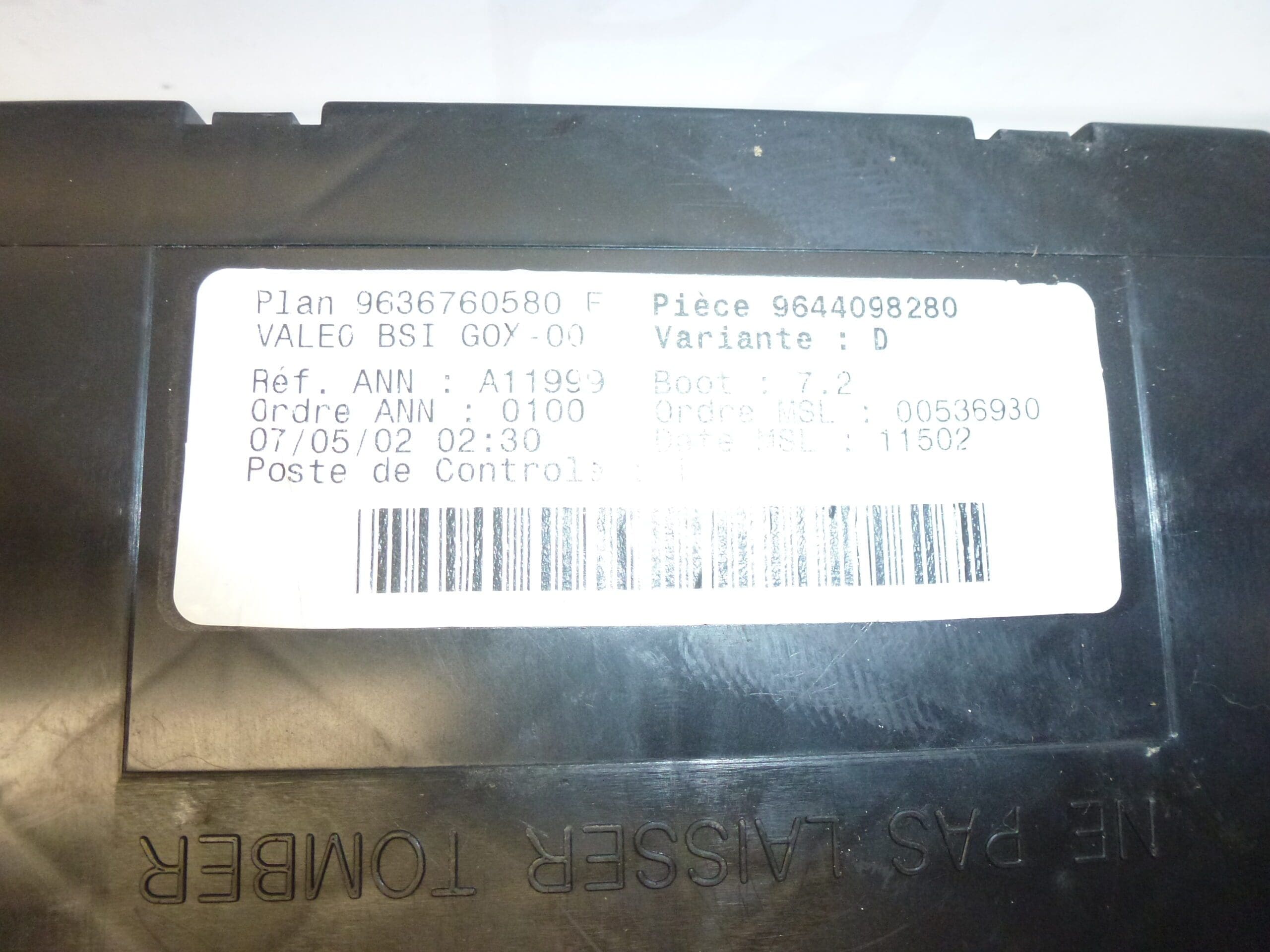 BSI G0X-00 Valeo pour Peugeot 307 - Unité de contrôle électronique (9636760580, 9644098280) – Image 2