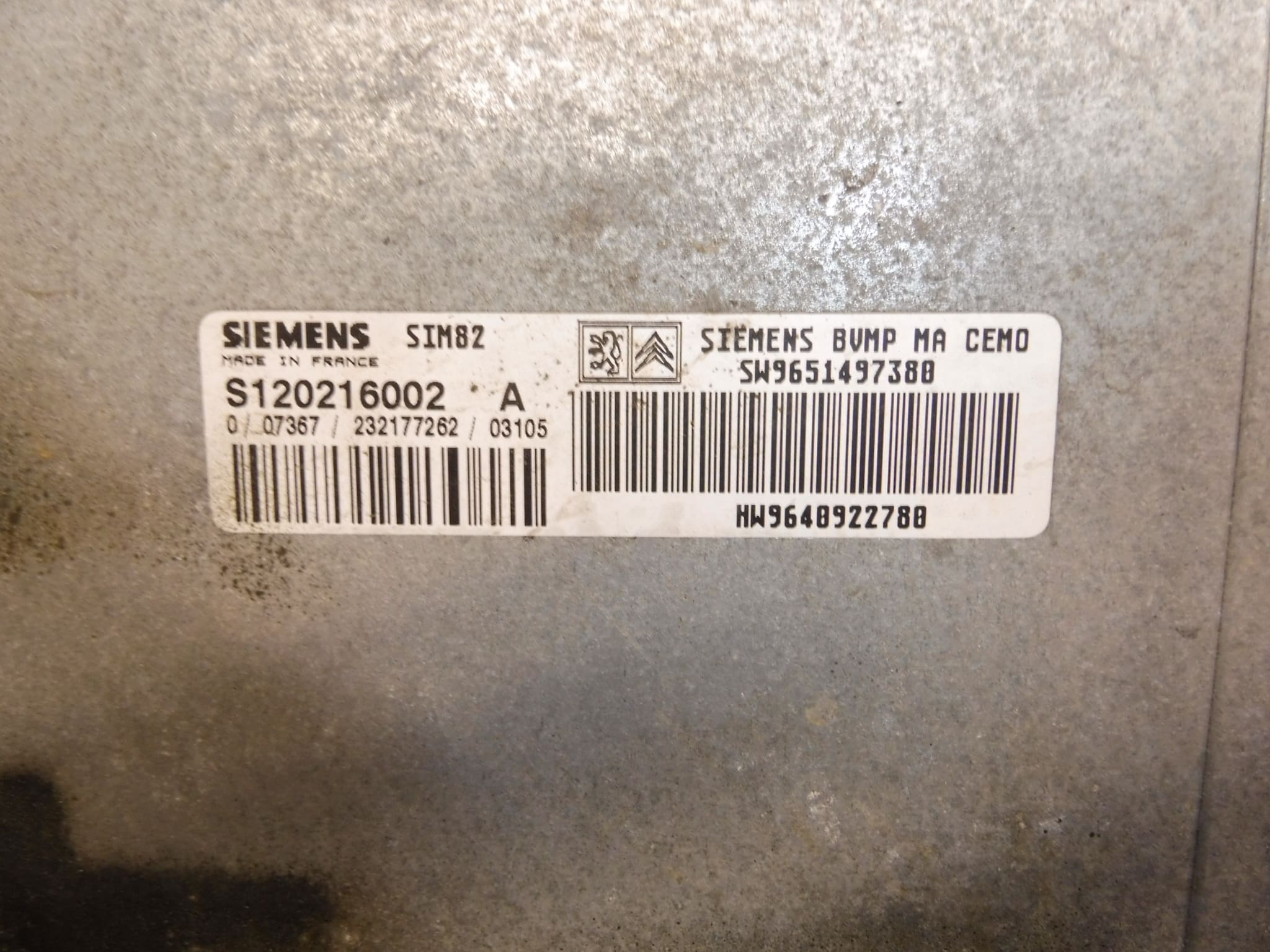 Calculateur Sensodrive Citroën Peugeot 9640922780 S120216002 A 2529J9 – Image 2