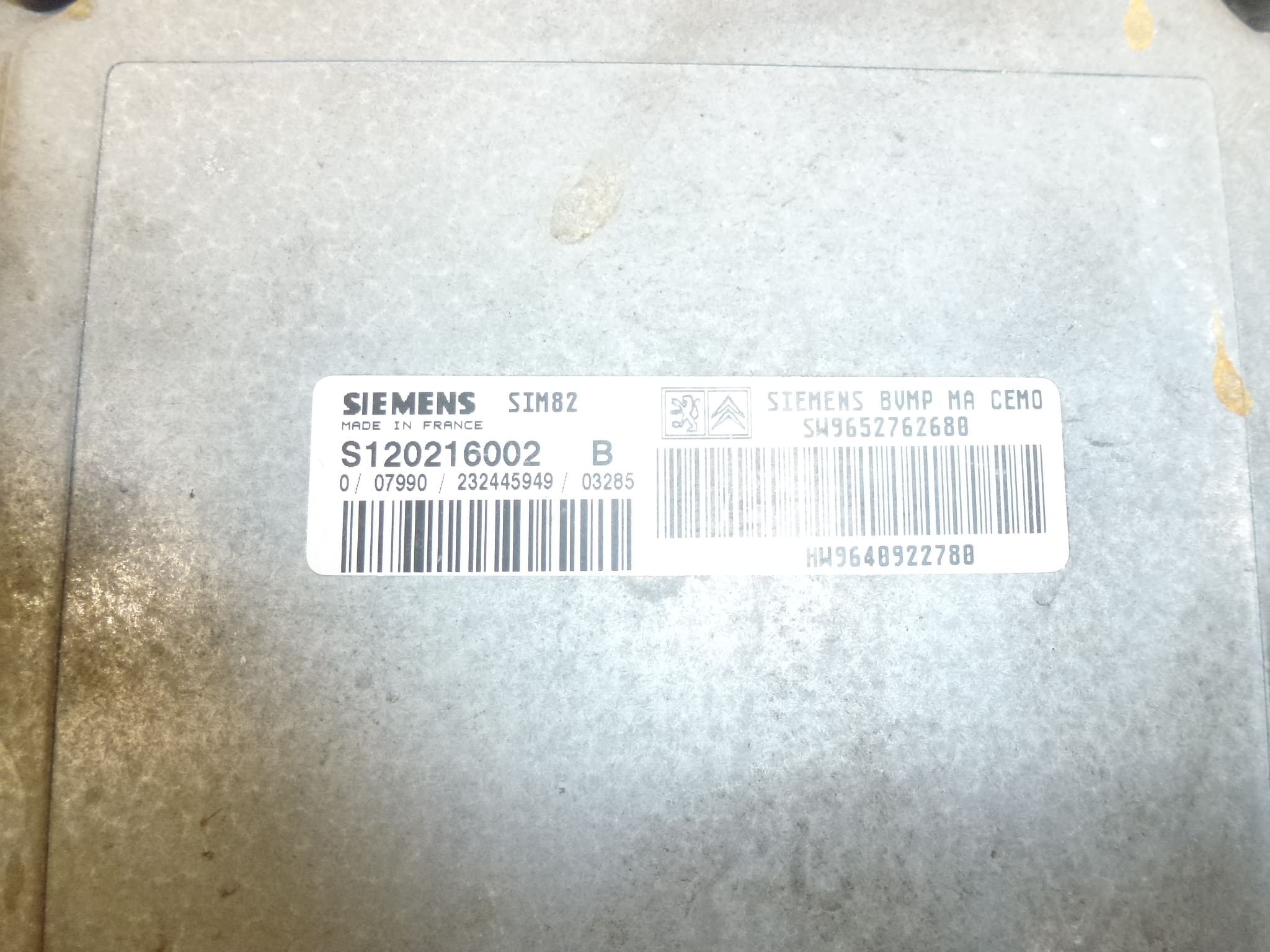 Unité de commande électronique (ECU) Sensodrive d'occasion pour Citroën / Peugeot, réf. 9640922780 S120216002 B 2529J9 – Image 2