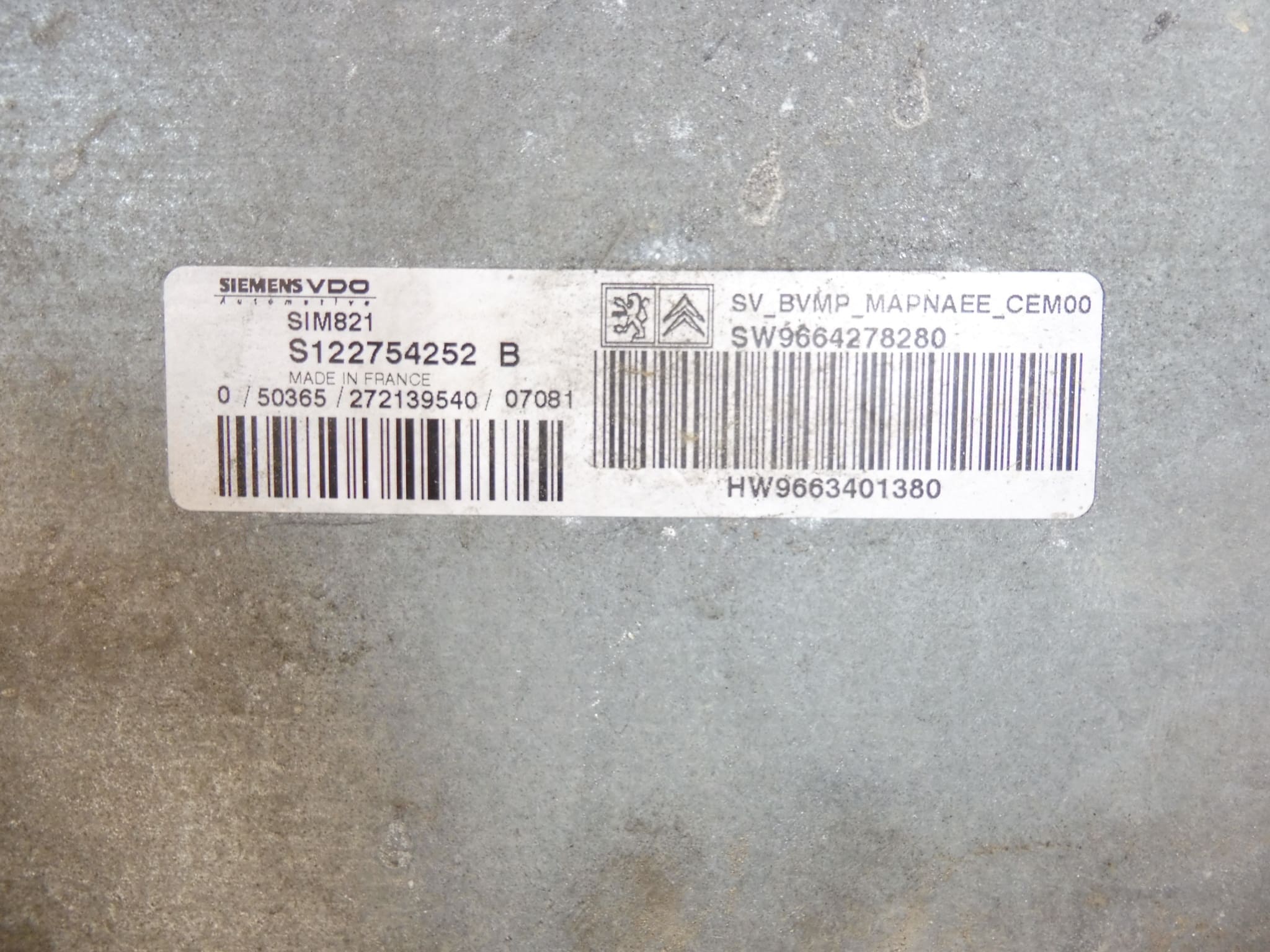 Calculateur Sensodrive Citroën Peugeot 966340138080 9664278280 S122754252 B – Image 2