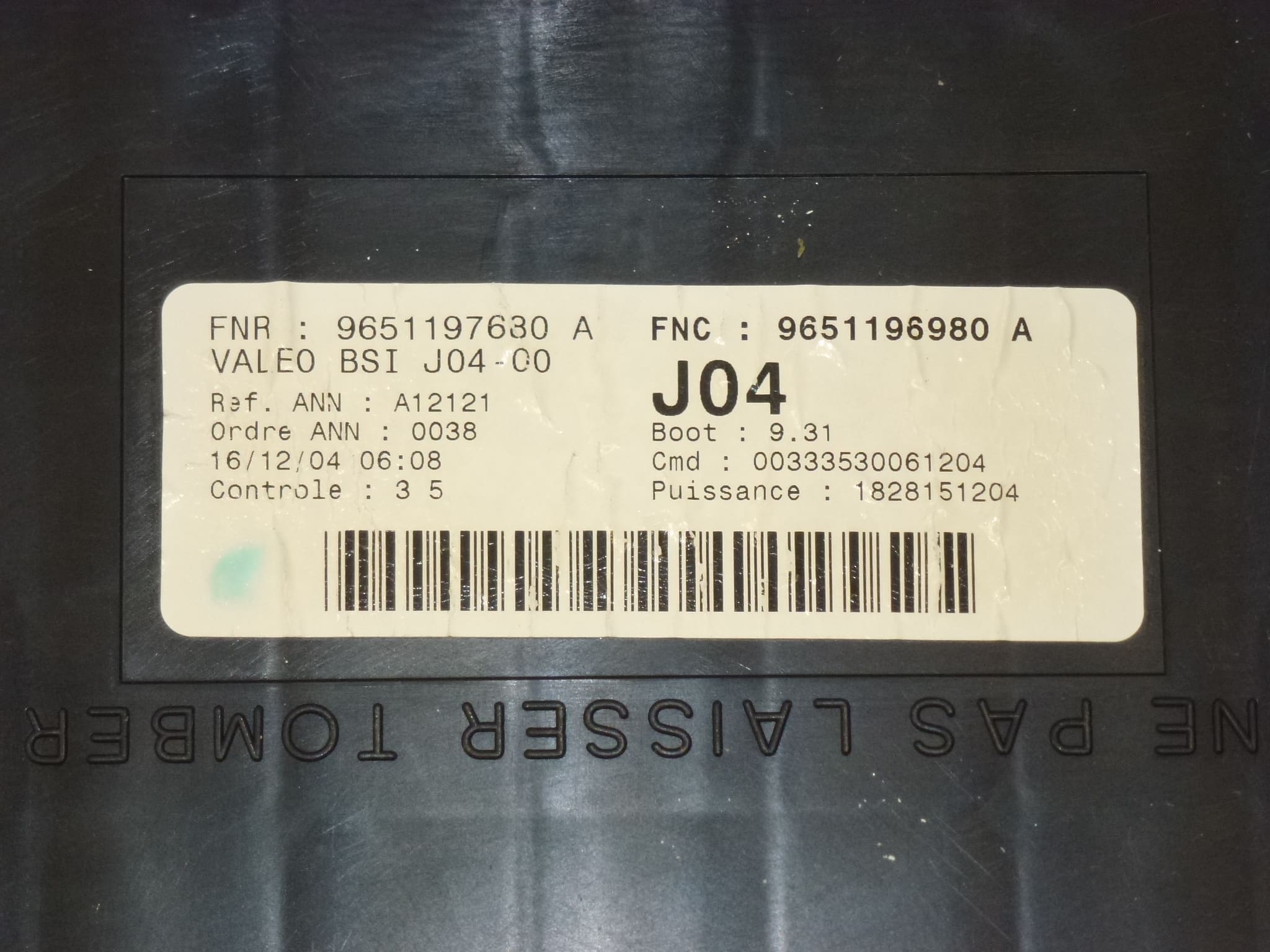 ECU VALEO BSI J04-00 Peugeot 307 9651197680 – Image 2