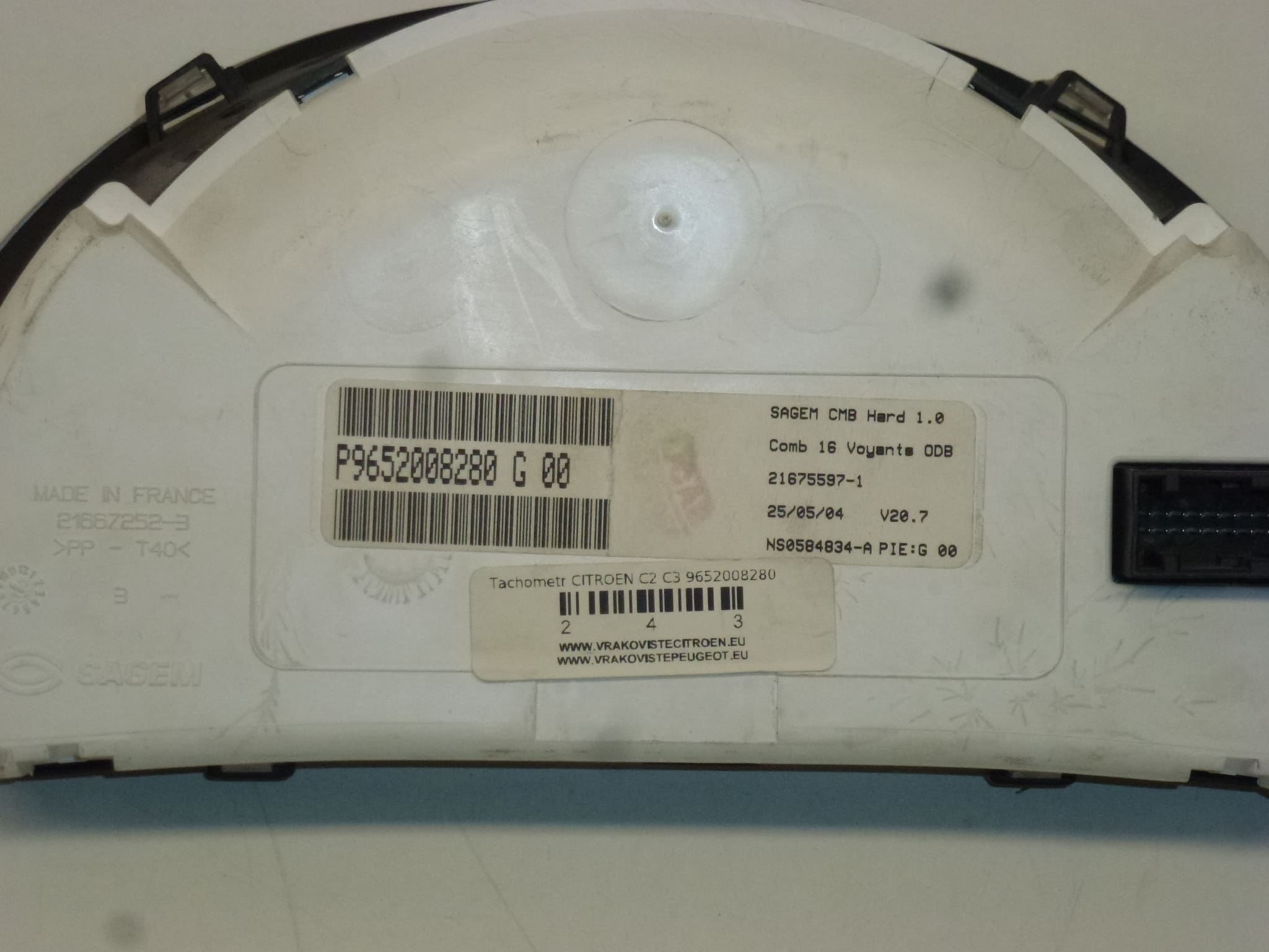 Compteur pour Citroën C2 C3 kilométrage 166 000 km référence 9652008280 – Image 2
