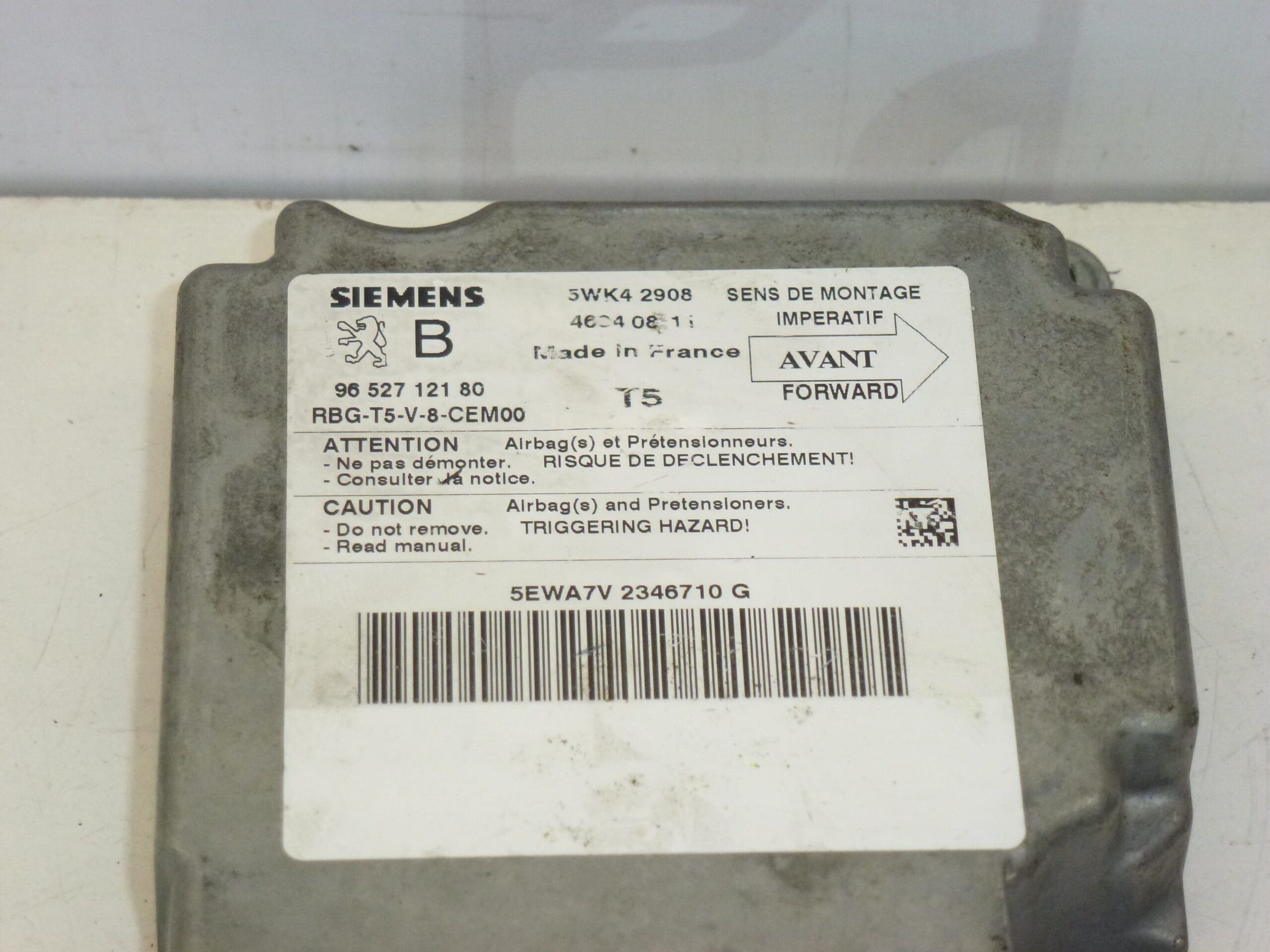 Unité d'airbag Siemens pour Peugeot 307 9652712180 6545HE – Image 2