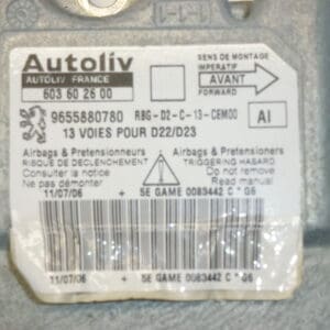 Unité d'airbag Peugeot 407 9655880780 6545HW