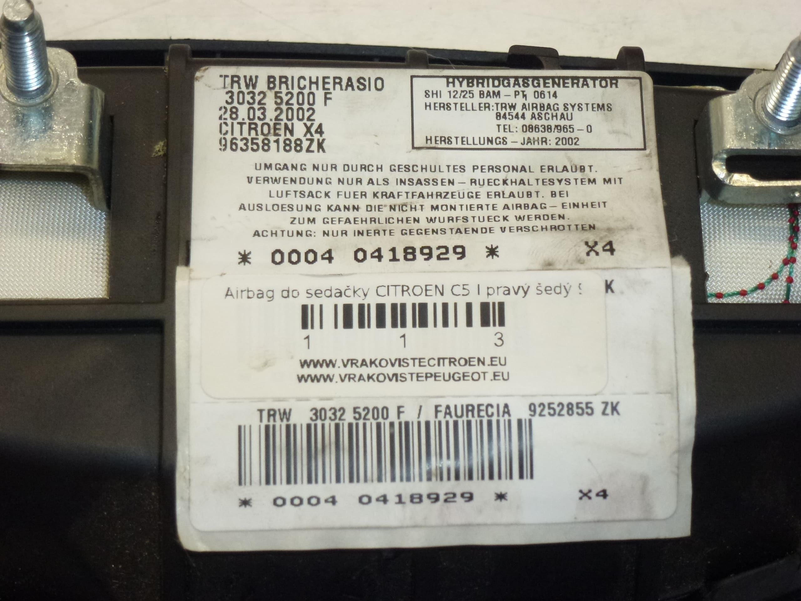 Airbag passager pour Citroën C5 – Image 2